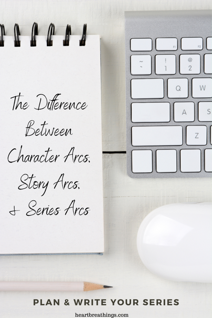 The difference between character arcs, story arcs, and series arcs in fiction.